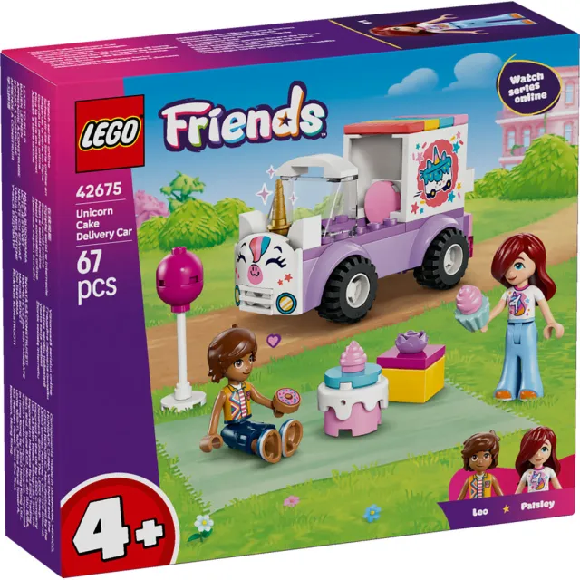 【LEGO 樂高】Friends 42675 獨角獸蛋糕外送車(玩具動物 家家酒 娃娃屋 兒童積木 互動遊戲 角色扮演 禮物)