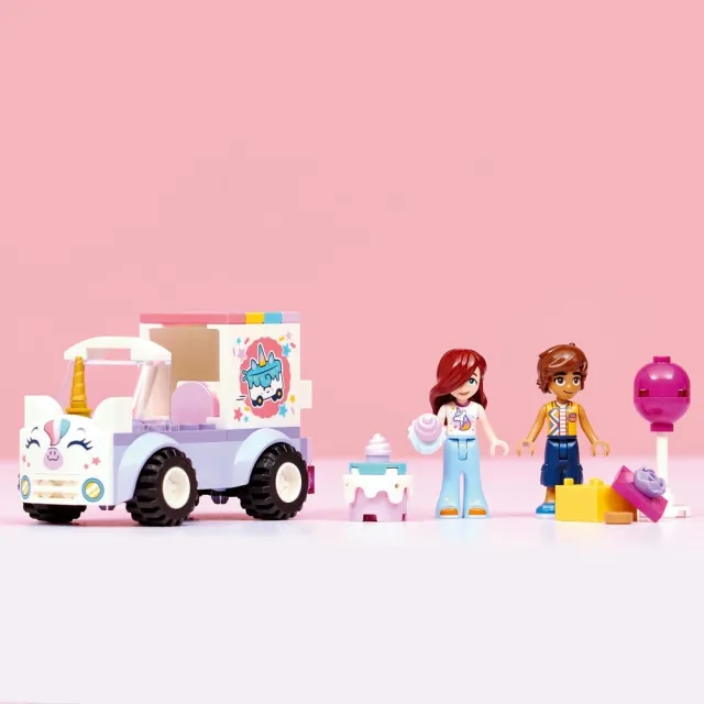【LEGO 樂高】Friends 42675 獨角獸蛋糕外送車(玩具動物 家家酒 娃娃屋 兒童積木 互動遊戲 角色扮演 禮物)