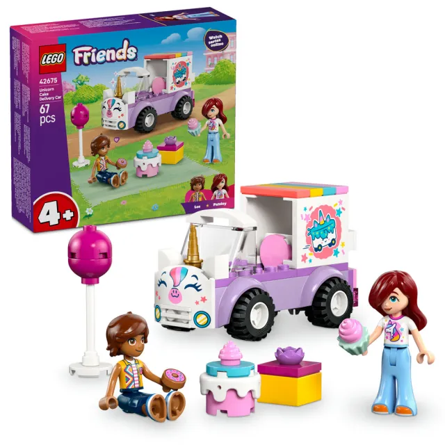 【LEGO 樂高】Friends 42675 獨角獸蛋糕外送車(玩具動物 家家酒 娃娃屋 兒童積木 互動遊戲 角色扮演 禮物)