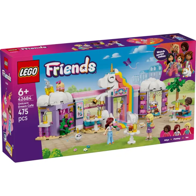 【LEGO 樂高】Friends 42684 獨角獸夢幻咖啡廳(娃娃屋 家家酒 互動玩具 兒童玩具 角色扮演 益智積木 禮物)