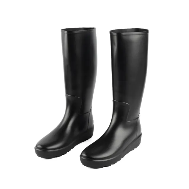 【SANDARU 山打努】雨靴 好穿脫寬筒增高柔軟長筒靴 雨鞋 防水鞋 雨具(黑)
