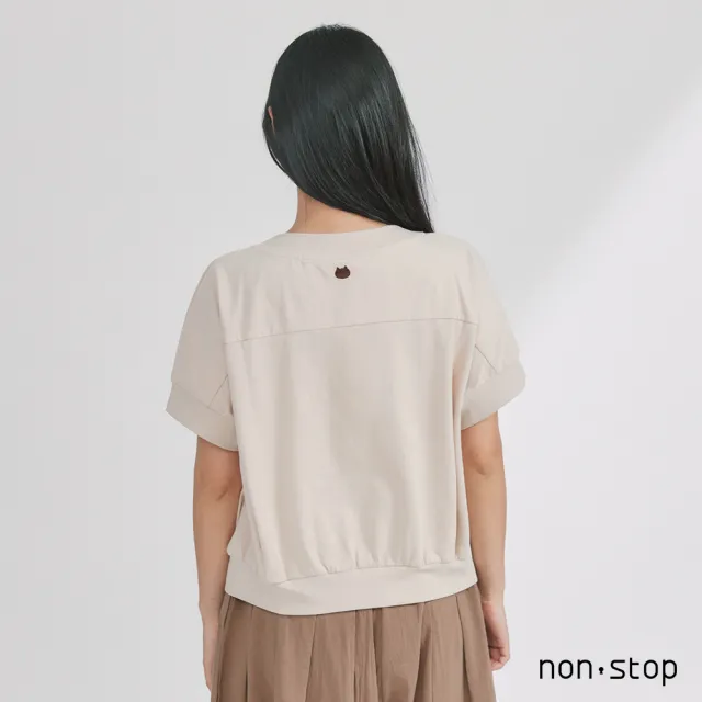 【non-stop】蝴蝶結點綴燙片字母T恤-2色