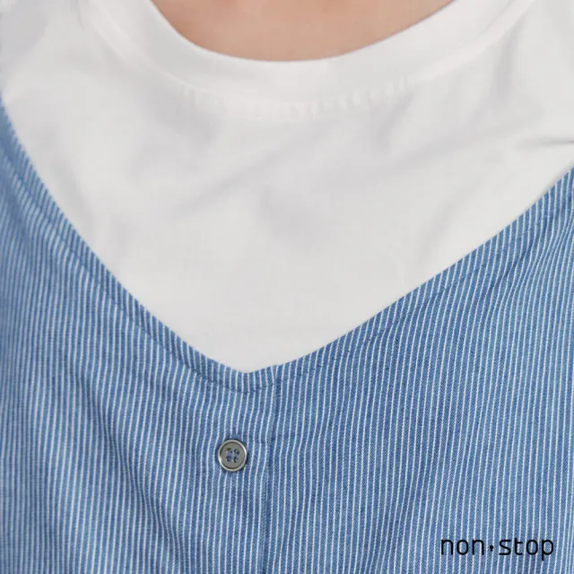 【non-stop】兩件式丹寧綁帶吊帶洋裝-2色