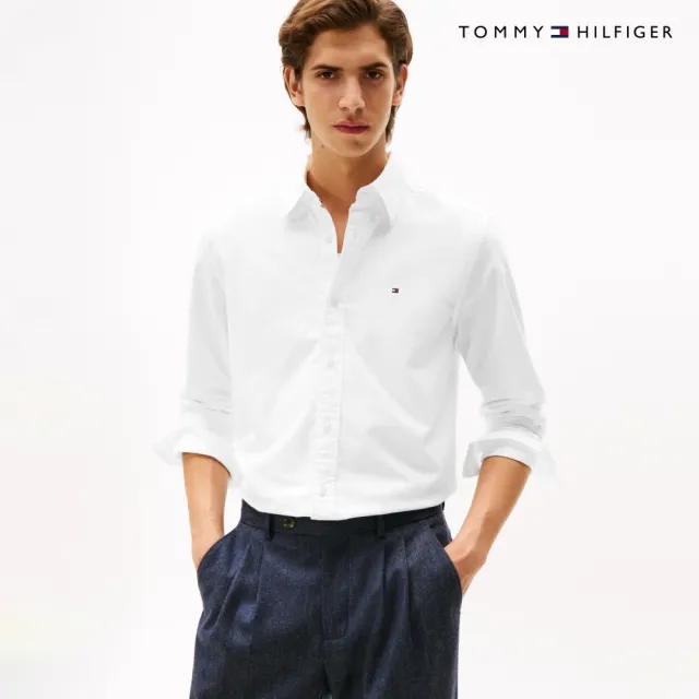 【TOMMY HILFIGER】官方旗艦館彈力標準版型牛津襯衫_裸色