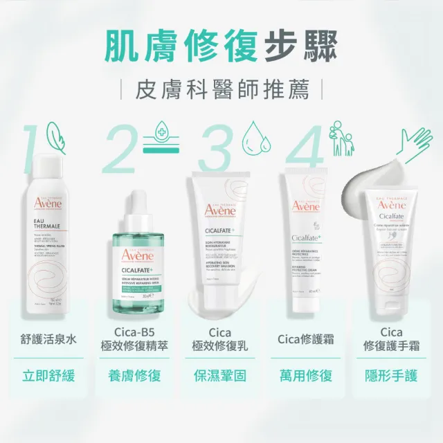 【Avene 雅漾】官方直營 CICA極效完美雙重奏組_Cica-B5極效精萃30ml+修復霜 40ml