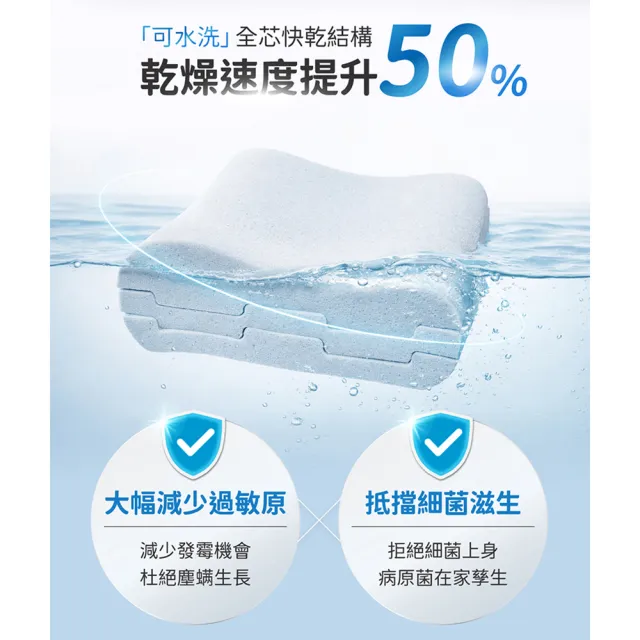 【PP 石墨烯】石墨烯調節記憶枕頭2入(全枕可水洗 NASA太空記憶棉 可調高低)