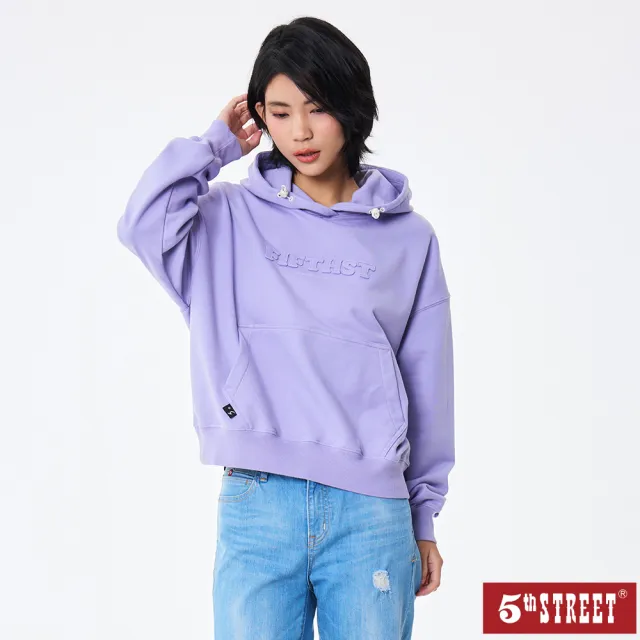 【5th STREET】女裝 長袖 帽t 連帽上衣 紫色(560981)