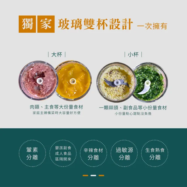 【Arlink】2入組 AG270CB 一大一小玻璃款 三色可選 食物料理機/電動蒜泥器/切蒜機(蒜泥機)