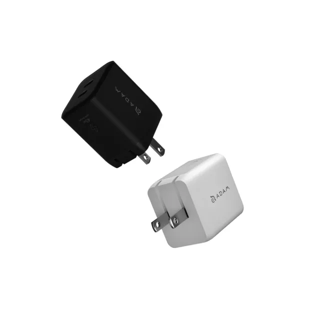 【ADAM 亞果元素】X45C+ GaN 45W 雙孔USB-C迷你快速電源供應器(三年保固)