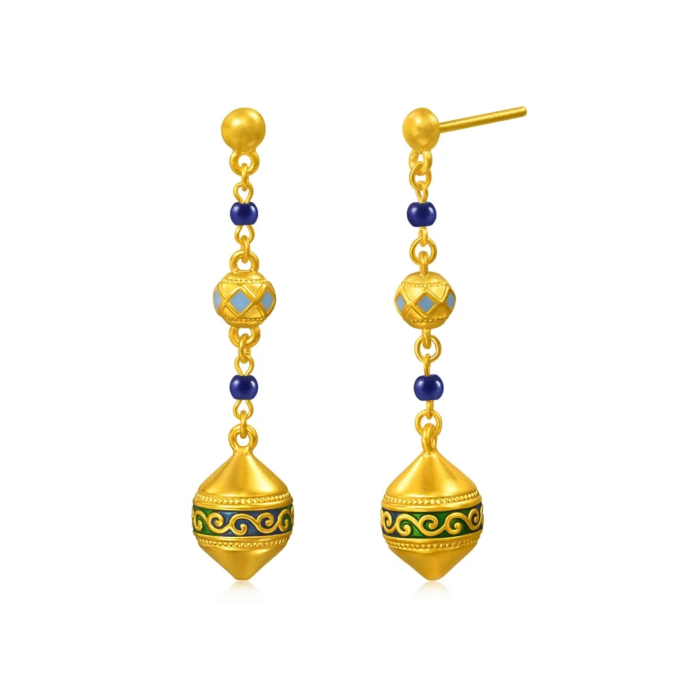 【點睛品】凌冬之蔓 青金石黃金耳環(一對)