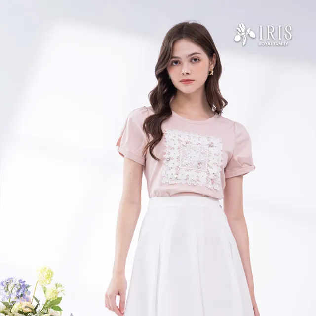 【IRIS 艾莉詩】春日暖風貝殼蕾絲上衣-2色(62903)