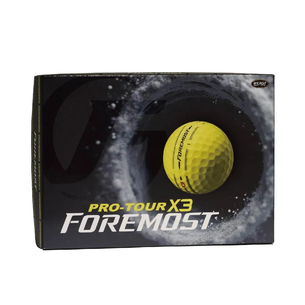 【Foremost】Pro-Tour X3  燦燦黃 三層球 高爾夫球