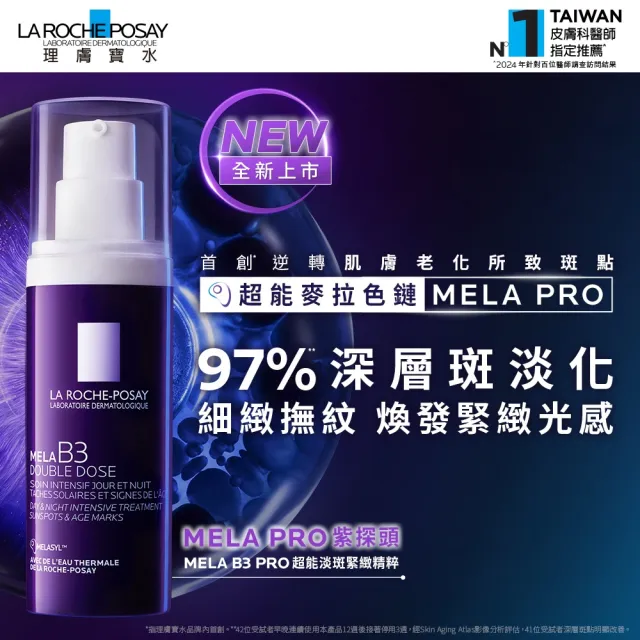 【理膚寶水】momo領先上市!醫美節限定★超能MELA PRO 美白抗老夏季禮盒(MELA B3 PRO超能淡斑緊緻精粹 40ml)