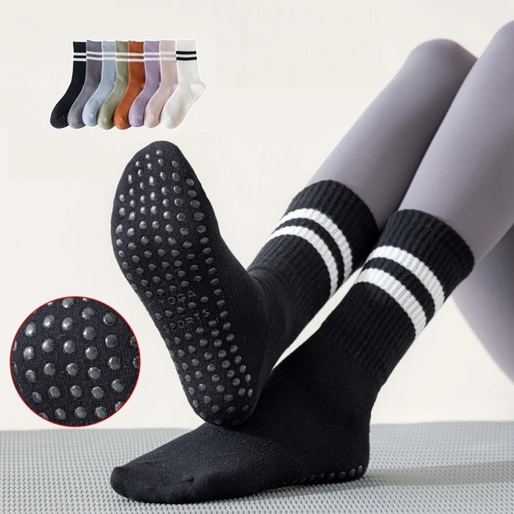 【Porabella】任選三雙 襪子 瑜珈襪 止滑中筒襪 普拉提襪 防滑襪 運動襪子 YOGA SOCKS