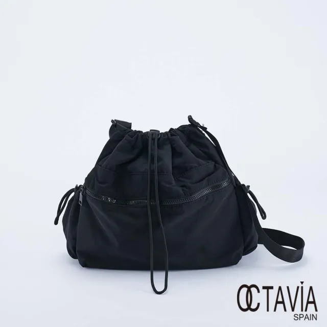 【OCTAVIA 8】雙11 OCTAVIA 8 -  超輕量束口肩背包 - 羽毛黑