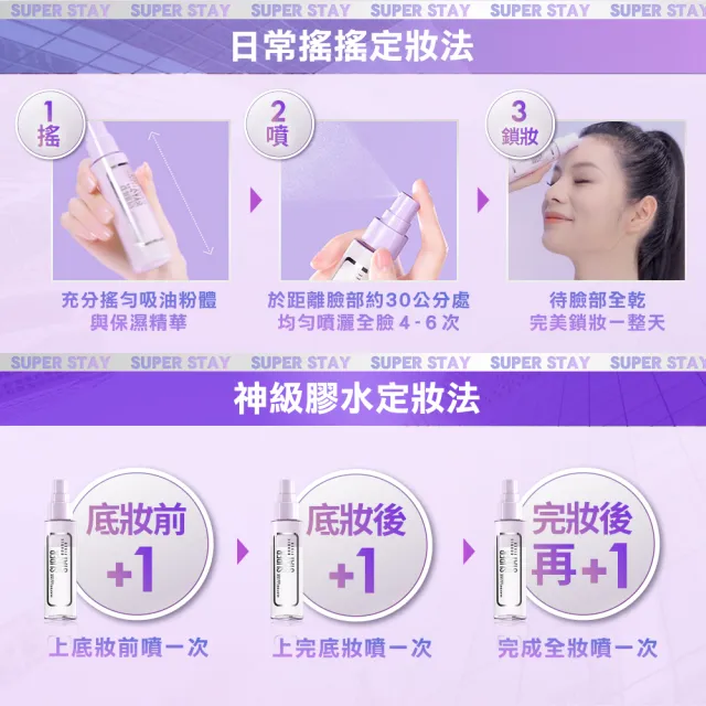 【MAYBELLINE 媚比琳】超持久極細雙效定妝噴霧2入組(#神級膠水定妝)