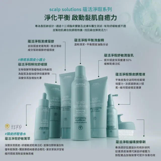 【AVEDA】蘊活淨瑕平衡洗髮精1000ml (全新頭皮保養 呵護髮肌齡)_附贈 壓頭