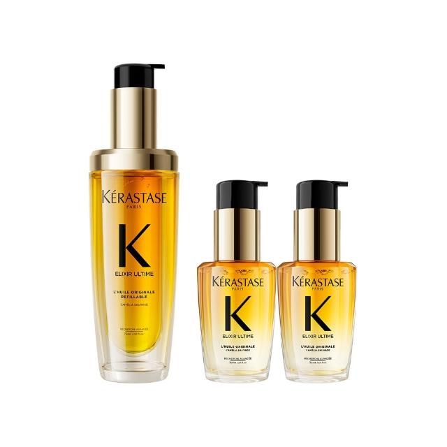 【KERASTASE 巴黎卡詩】金緻柔馭山茶花鎏光露75ml(升級版奢光小金油/護髮油/髮油)