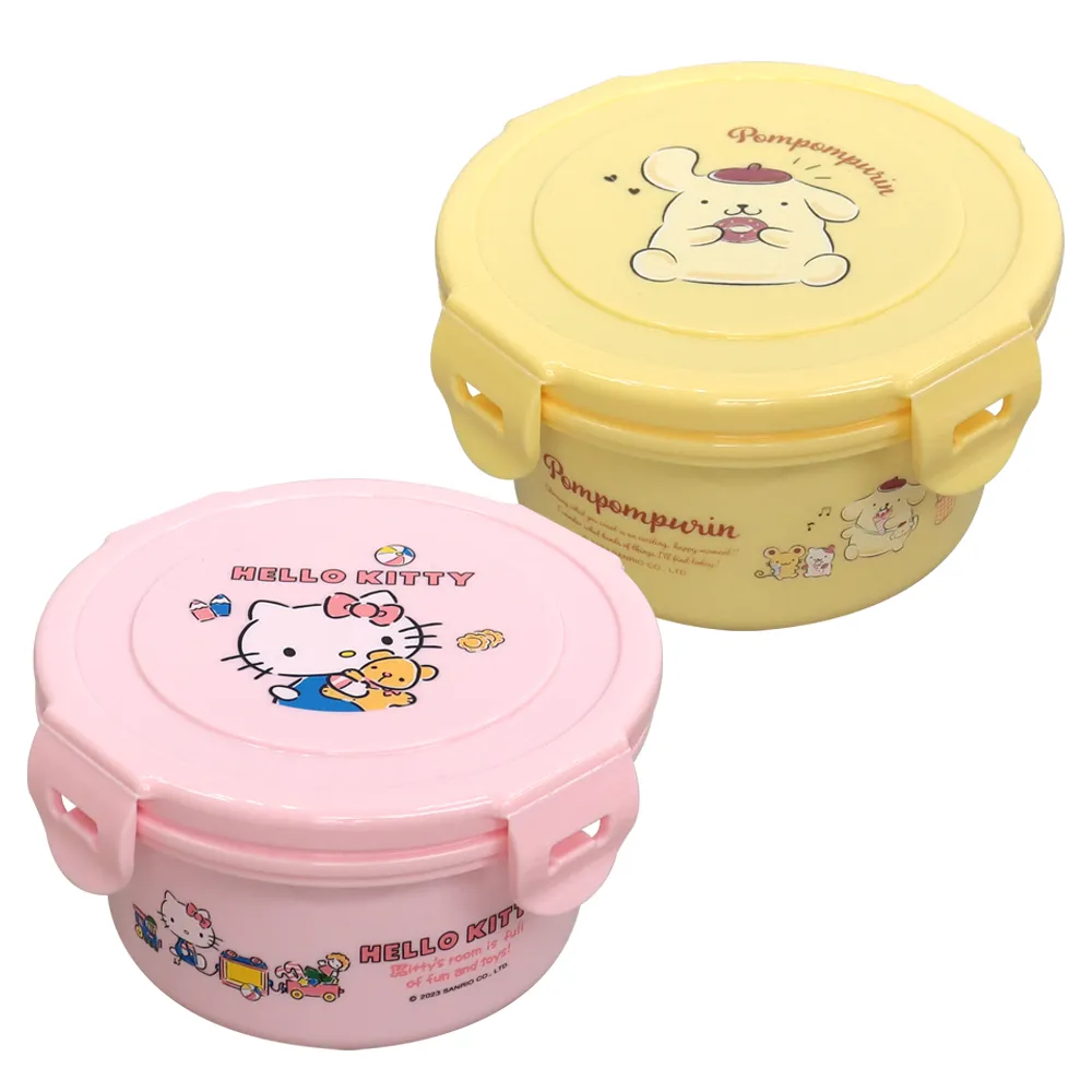【SANRIO 三麗鷗】扣式不鏽鋼隔熱碗/兒童碗400ml-KS-6393布丁狗/KITTY 二款任選(全程台灣製 SGS檢測合格)