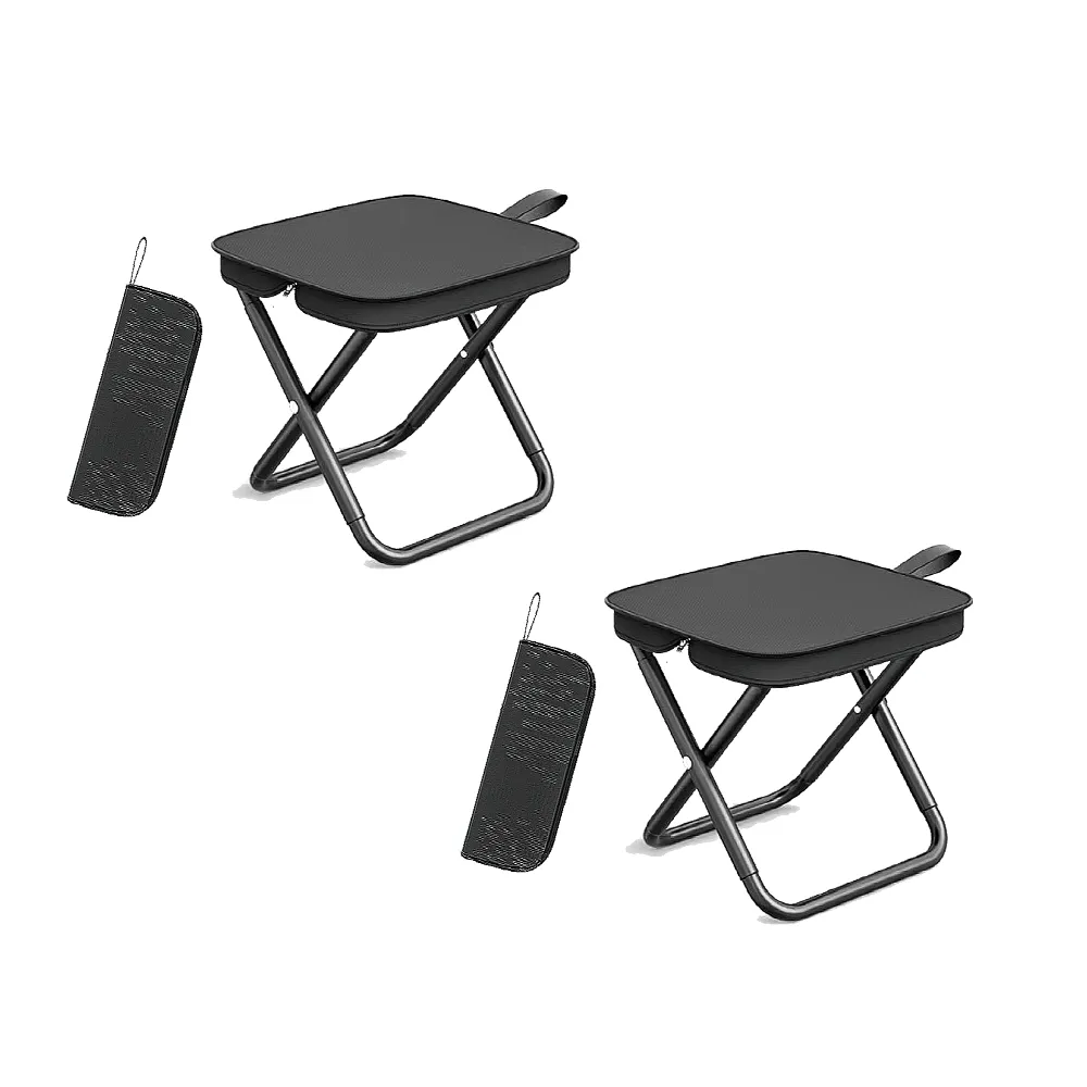 【啾愛你】兩入組 戶外輕量隨身摺疊椅折疊凳(超輕量口袋椅 露營椅 野餐椅 釣魚椅 小折凳 排隊椅童軍椅)