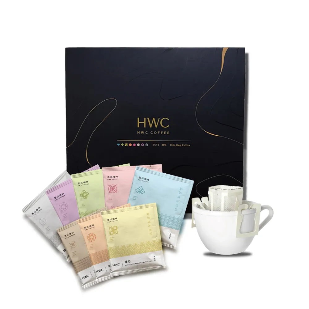 【HWC 黑沃咖啡】馬卡龍系列-綜合濾掛40入禮盒(10gX40入/盒)