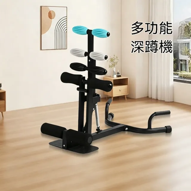 Eco森活 多功能三合一深蹲機 可切換羅馬椅 彈簧輔助回彈（深蹲輔助/腹肌訓練/俯臥撐一機多用）