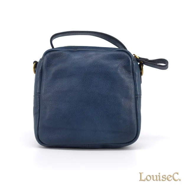 【LouiseC.】雙11 Tree House 義大利植鞣革牛皮 中性復古車縫拼接 立體口袋小斜背真皮方包 2色 GK1061