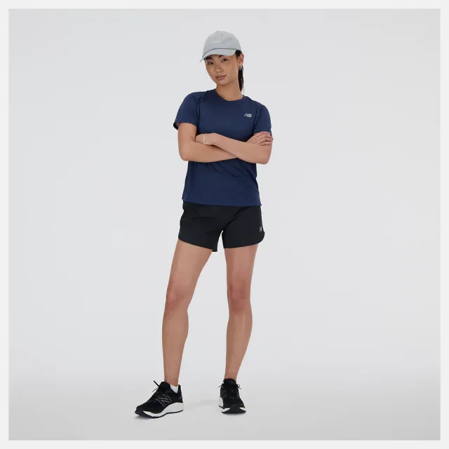 【NEW BALANCE】NB 短袖上衣 短T 運動 休閒 NB DRYx 快乾 美規 女 藍色 (WT41253NNH-F)
