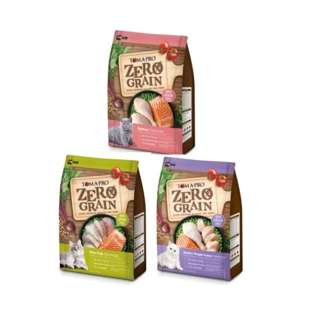 【TOMA-PRO 優格】零穀系列貓飼料-0%零穀5.5磅-5種魚/室內貓/鮭魚三款任選(全齡貓 成貓 老貓 幼貓)