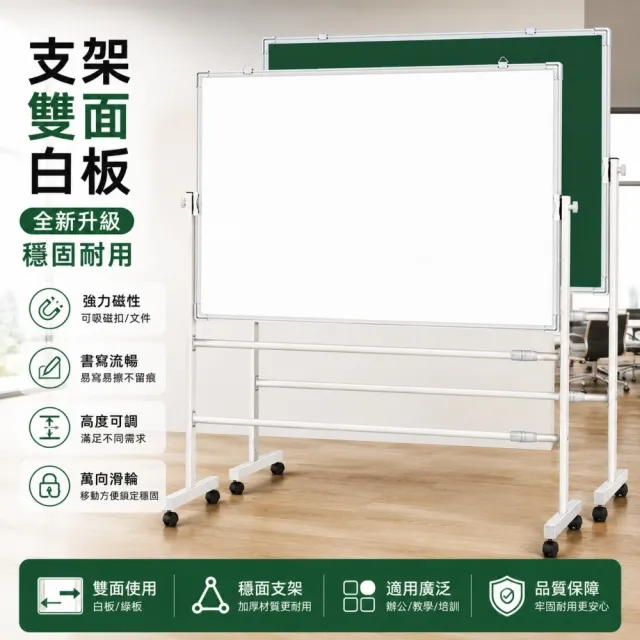 窩G 支架式雙面白板黑板（60*90cm雙面）可移動立式寫字板 家用教學培訓辦公小白板
