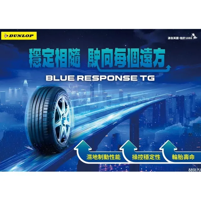 【DUNLOP 登祿普】輪胎 BLUE RESPONSE TG-215/60/17吋 96H中國 四入組 送安裝(車麗屋)