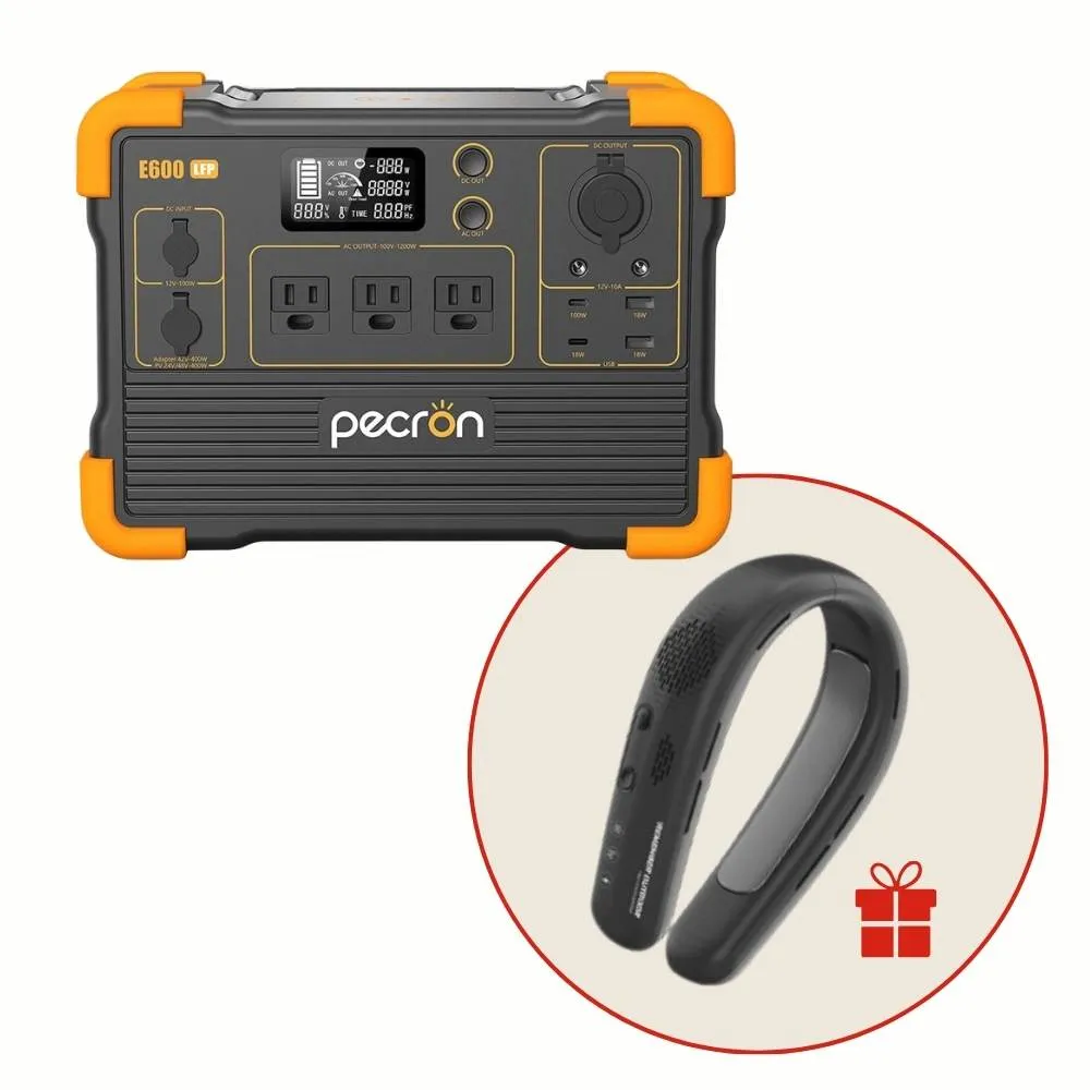 【Pecron】E600LFP輕巧大功率1200W/614Wh便攜式戶外行動電源(儲能小鋼炮 磷酸鐵鋰電源)