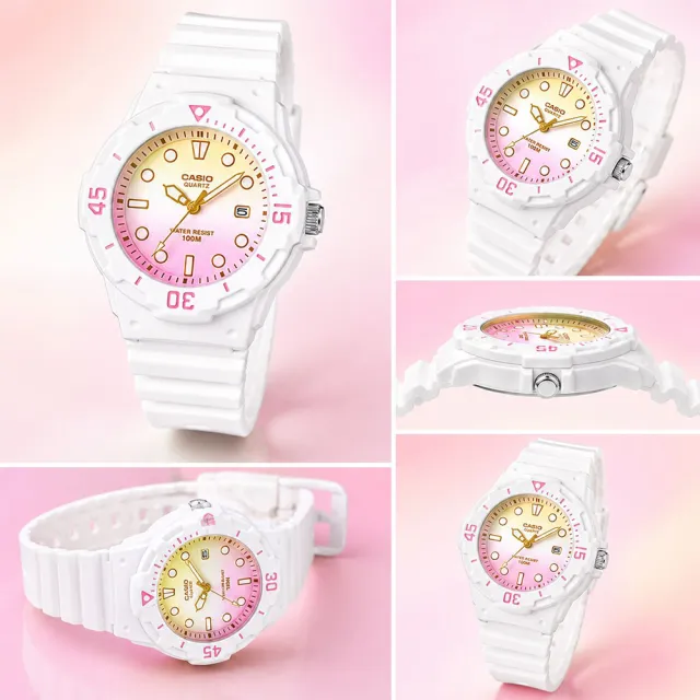 【CASIO 卡西歐】LRW-200H-4E2 運動風 繽紛色彩指針錶款(防水100米 錶徑約3.42公分)