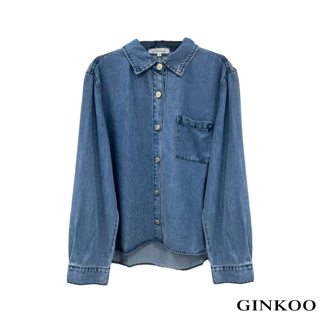 【GINKOO 俊克】天絲棉牛仔襯衫