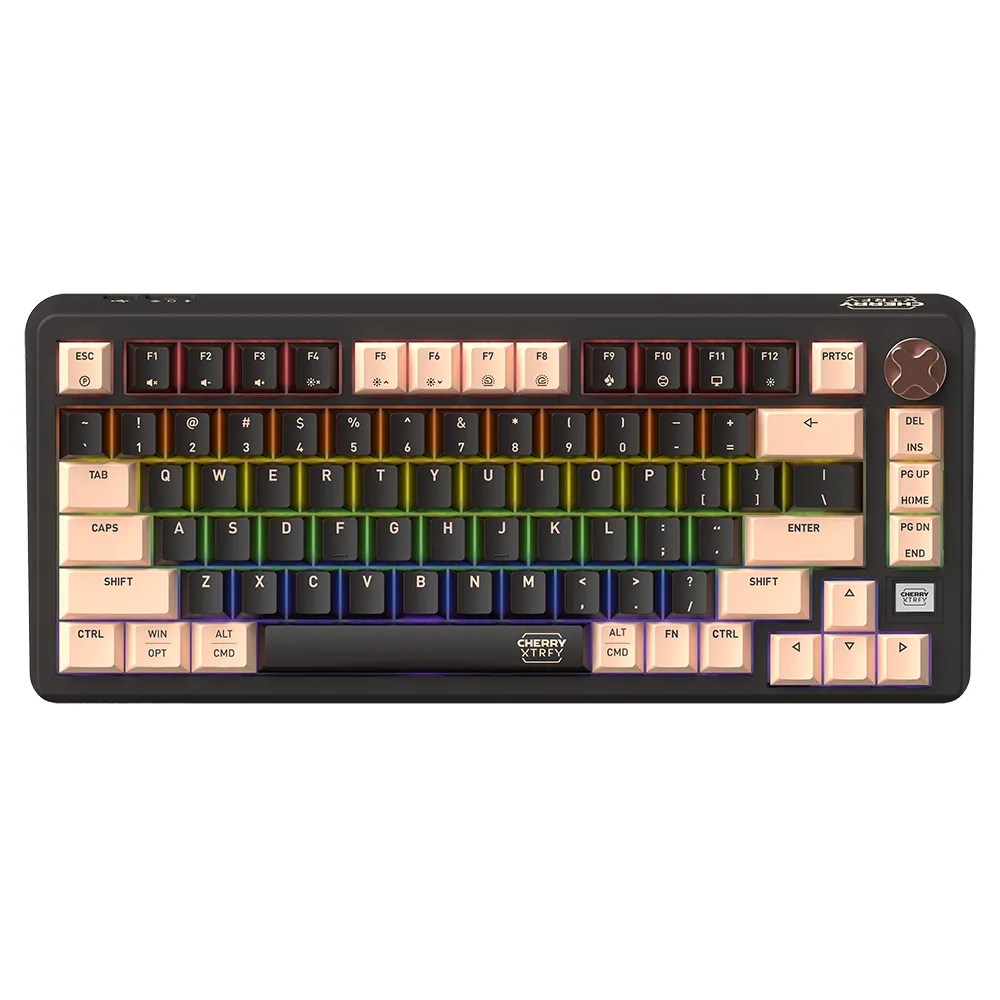 【Cherry】Cherry 無線三模 PIXIU75 MX2A RGB 金箍棒 紅軸/茶軸(PIXIU75 無線三模 RGB 鍵盤 電競 黑)