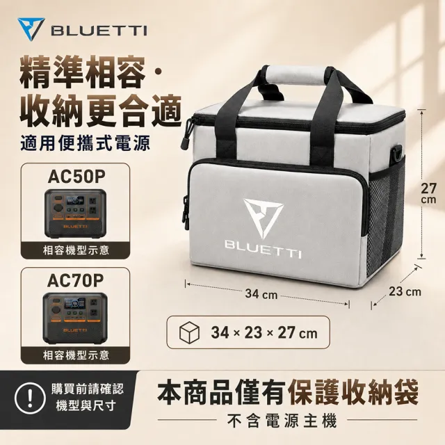 【BLUETTI】電源收納袋 兩用收納包 手提/側背 防撞防塵 承重15KG (含背帶 AC70P AC50P)