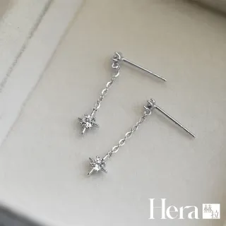 【HERA 赫拉】S925鍍14K金八芒星鑲鋯石耳針耳環 H115081801(S925鍍 14K金 八芒星 鑲鋯石 耳針耳環)