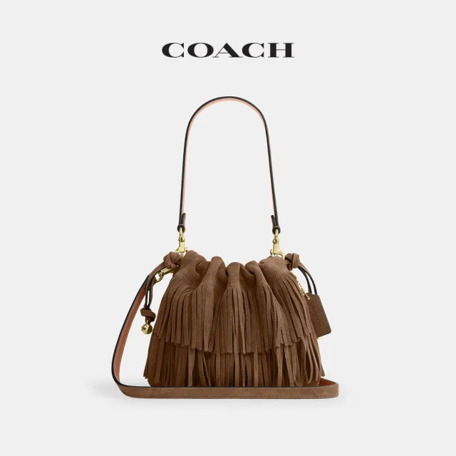 【COACH】蔻馳官方直營 FAYE 流蘇細節拉繩包 斜背包 側背包 單肩包-多色任選(CFQ72/CFQ73)