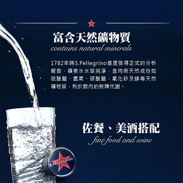 【S.Pellegrino 聖沛黎洛】氣泡礦泉水PET瓶1000mlx12入/箱(進口氣泡水/官方直營)