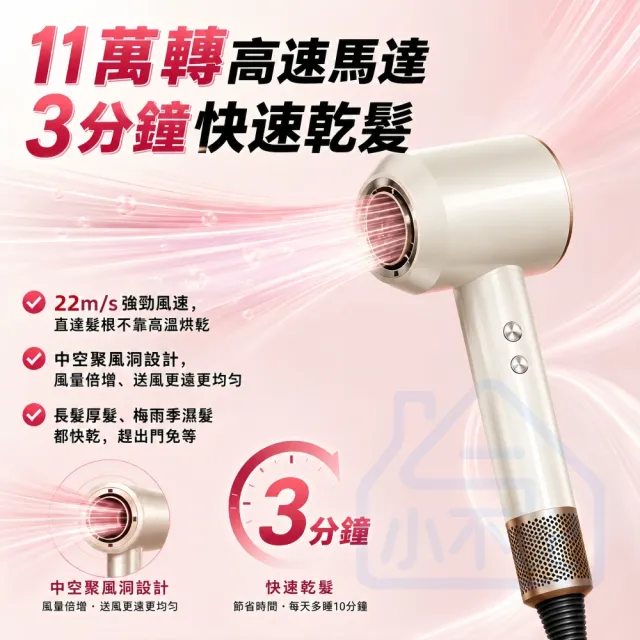 【小不記】智能恆溫+高速風力+低音降噪(吹風機 大風量吹風機 沙龍吹風機 暴力吹風機 高速吹風機 吹風機架)