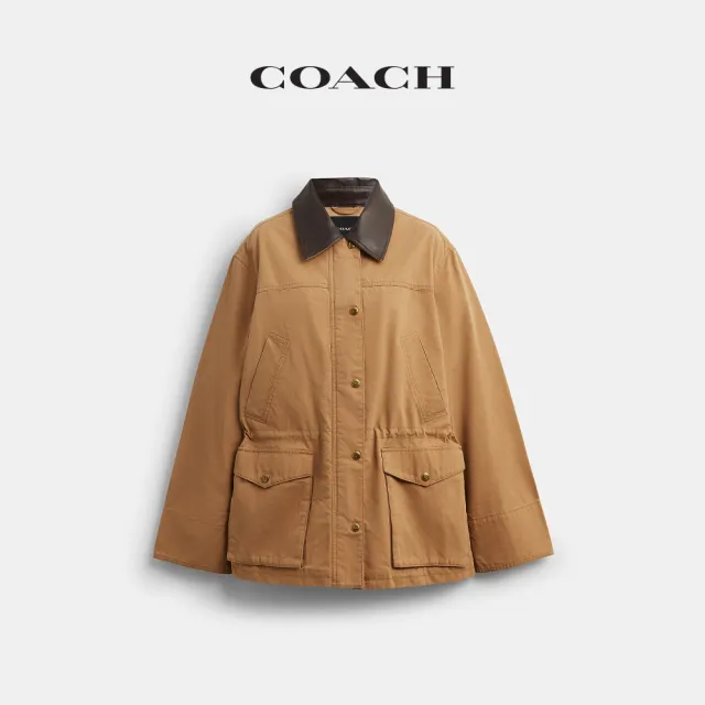 【COACH】蔻馳官方直營 BARN 棉質外套-卡其色(CDK68)