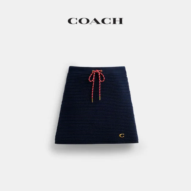 【COACH】蔻馳官方直營 針織半身裙-海軍藍色(CDI67)