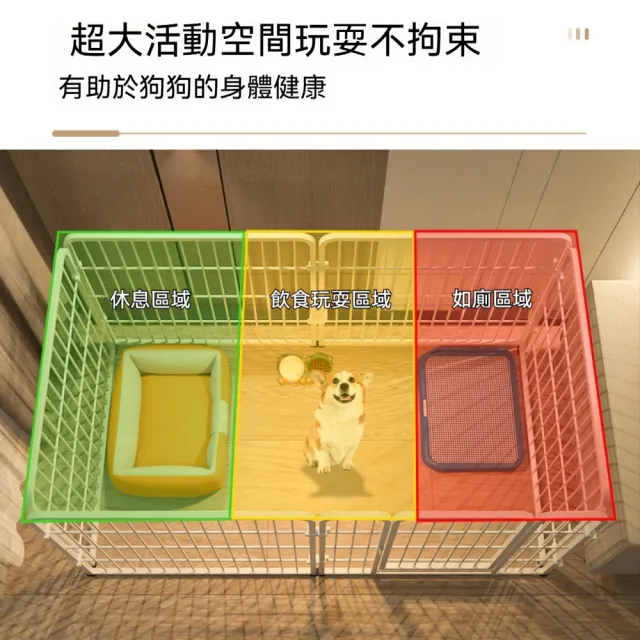【匠俱】寵物狗圍欄120x60cm 大型犬/中小型通用寵物狗圍欄 室內加高70cm隔離柵欄(狗籠子/寵物柵欄)