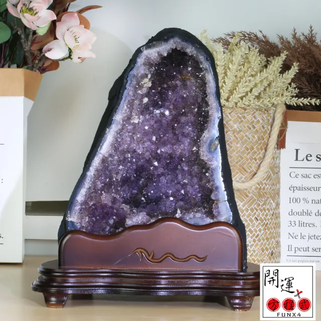【開運方程式】巴西紫晶洞鈦晶共生紫水晶洞8.8kg(JU414風水開運擺設)