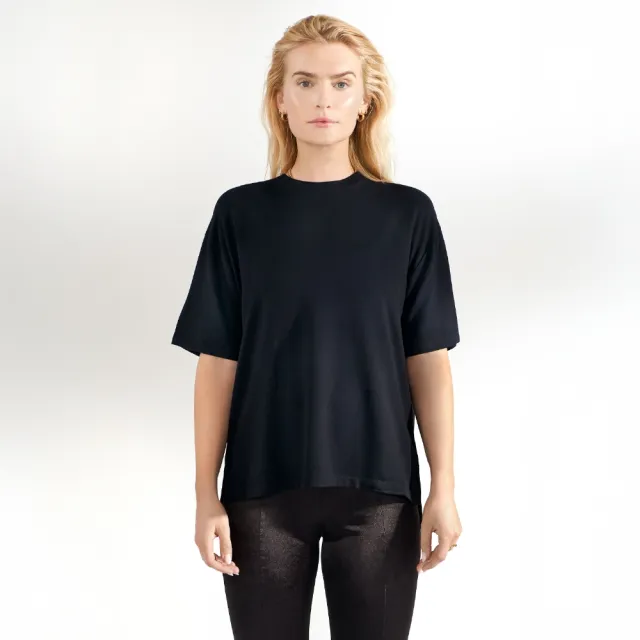 【Bread & Boxers】T shirt Soft Fiber 女用垂墜感柔棉T恤 - 黑