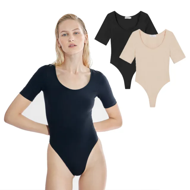【Bread & Boxers】Bodysuit by Biderman 女款 有機棉U領連身衣