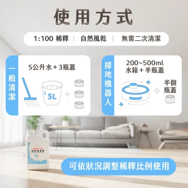 【和淨】moPro會員專屬 和淨 掃地機器人專用地板清潔劑 1000ml (酵素清潔｜地板清潔｜磁磚｜木地板適用)