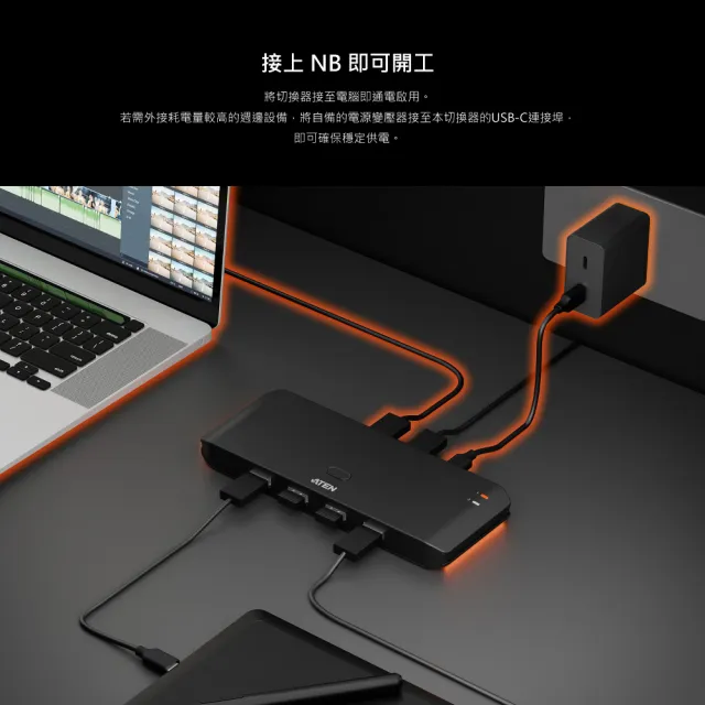 【ATEN】2 x 4 USB 2.0 週邊分享切換器 (US4224)