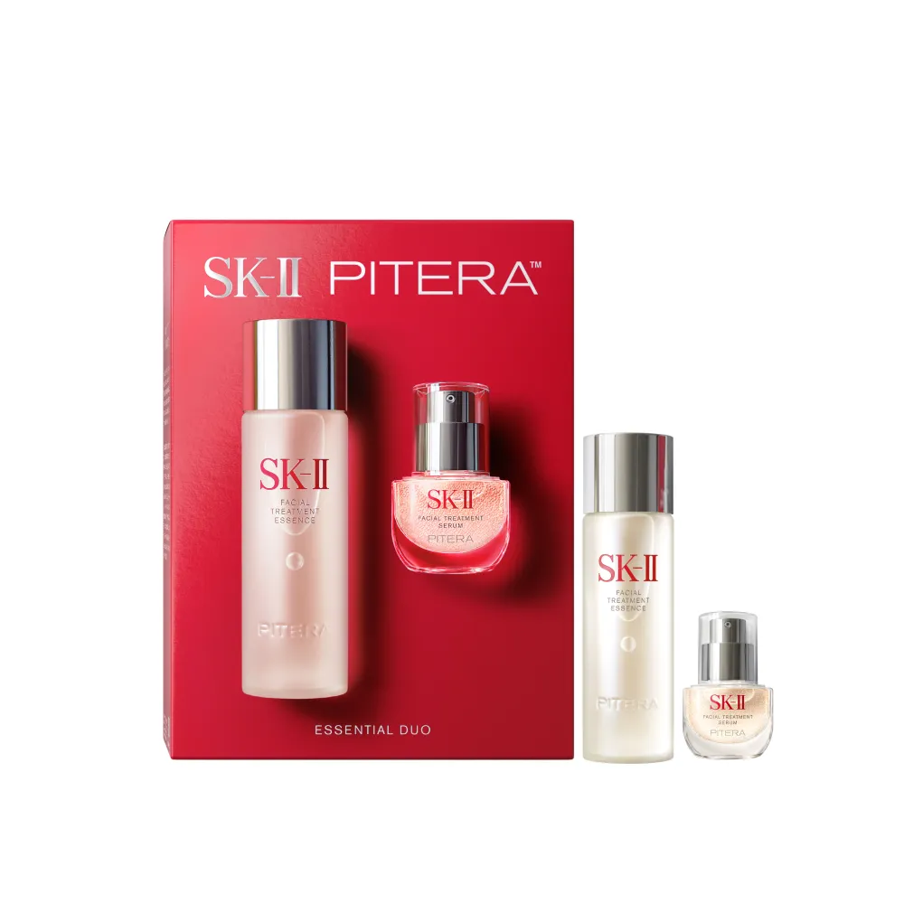 【SK-II】官方直營 PITERA™ 雙精華新客組(青春露75ml+青春精華液10ml/青春鎖精華/青春鎖/抗老/保濕/新品)