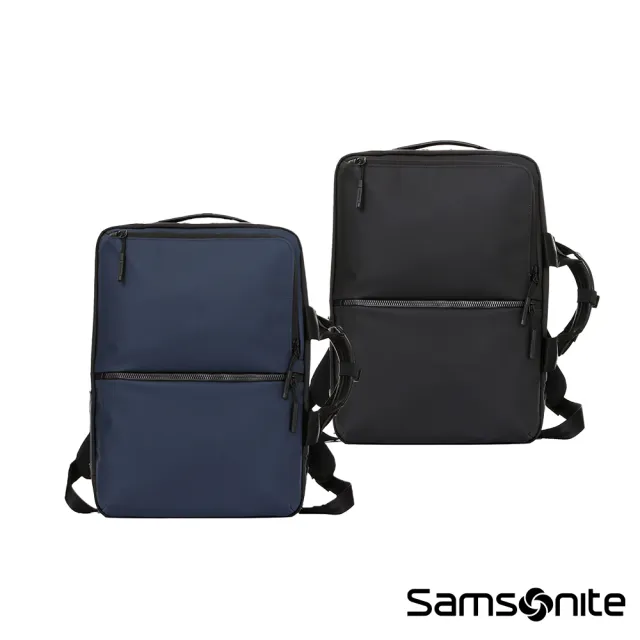 【Samsonite 新秀麗】SUB-LIM 商務防水防刮面料背提兩用筆電後背包/電腦包/手提包/公事包15.5吋(多色可選)